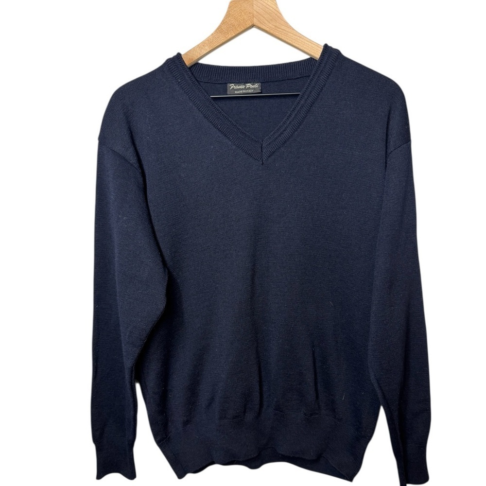 Franco Ponti Made In Italy Merino Wool Blend Men’s Black Sweater Sz M